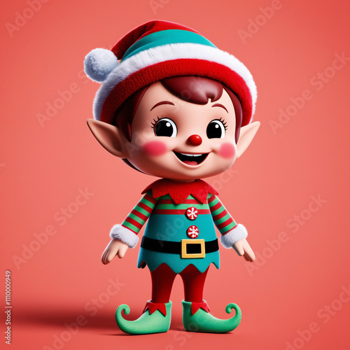 christmas elf with a gift