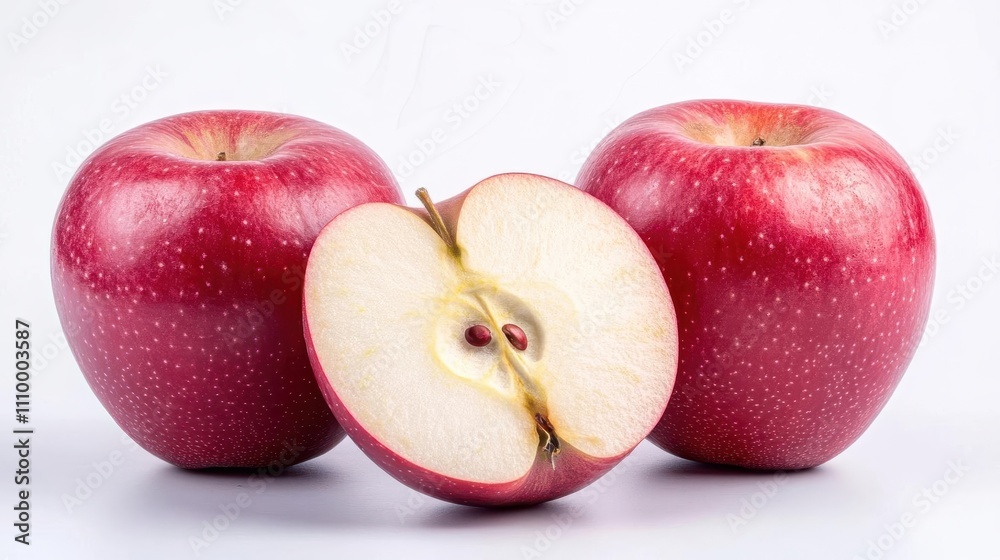 Apple image showing red apples isolated on a white background Apple image showing red apples isolated on a white background