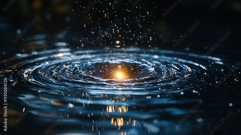 Tiny Planetary Reflections in a Falling Water Droplet Conceptual Cosmic Symbolism Tiny Planetary Reflections in a Falling Water Droplet Conceptual Cosmic Symbolism