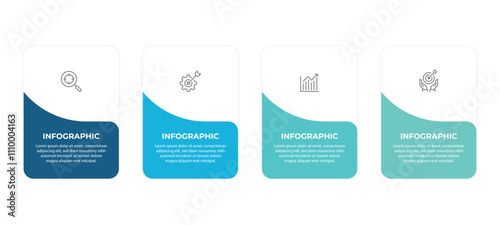 infographic design with 4 options or steps. Infographics for business concept. Can be used for presentations workflow layout, banner, process, diagram, flow chart, info graph, annual report.