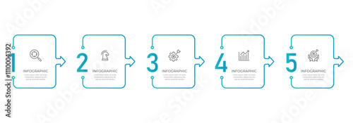 infographic design with 5 options or steps. Infographics for business concept. Can be used for presentations workflow layout, banner, process, diagram, flow chart, info graph, annual report.