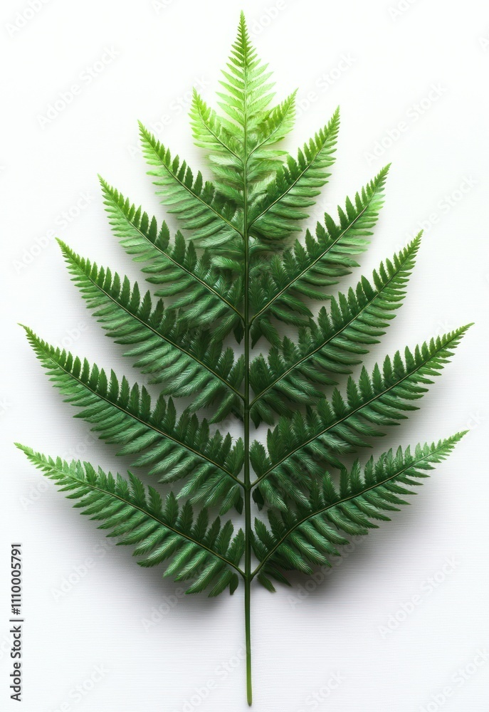 Naklejka premium Fern Leaf on White Background