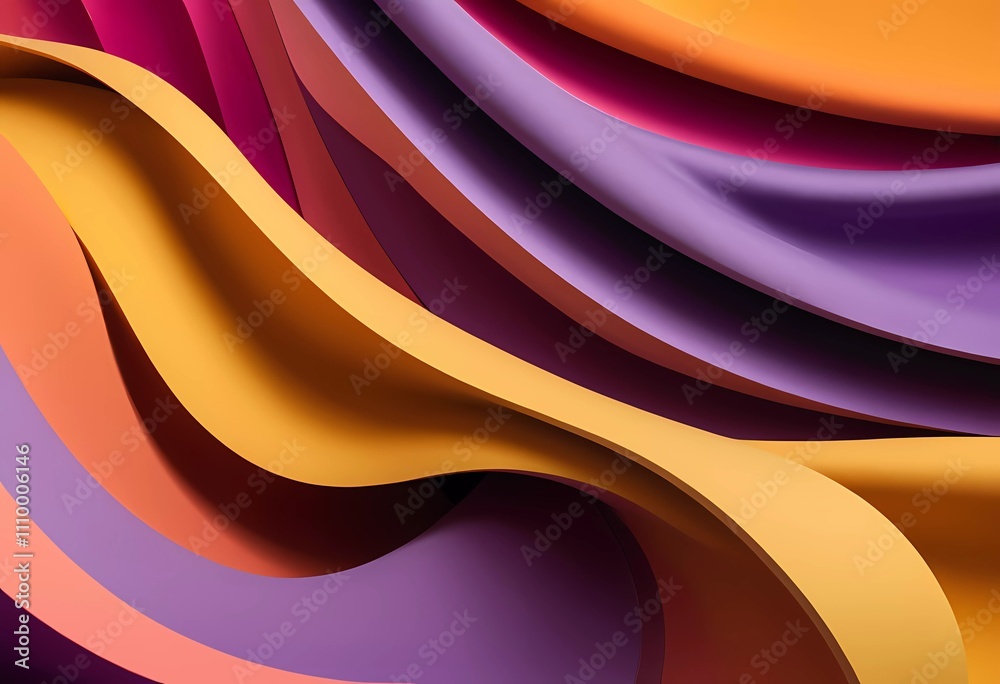 Fototapeta premium Vibrant Waves of Colorful Abstract Shapes in Dynamic Motion