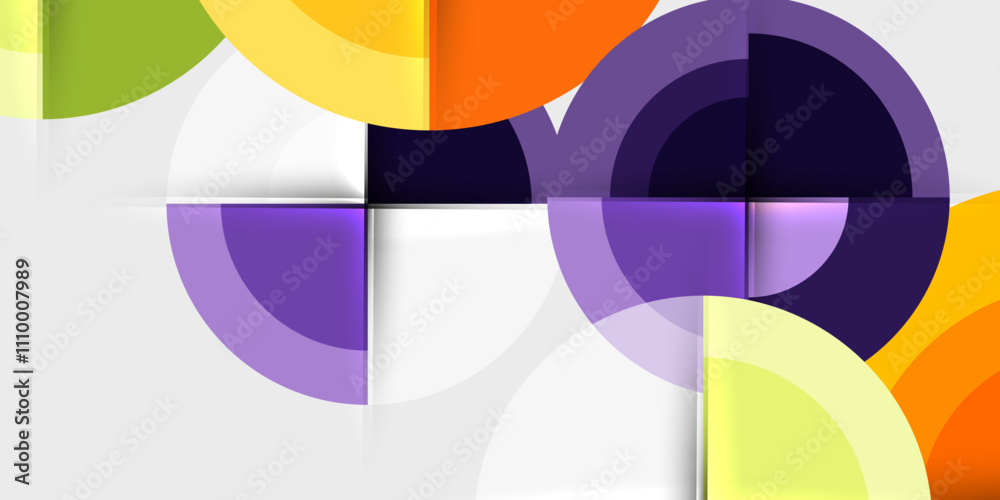 Circle and semi circle geometric background. Vector Illustration For Wallpaper, Banner, Background, Card, Book Illustration, landing page Circle and semi circle geometric background. Vector Illustration For Wallpaper, Banner, Background, Card, Book Illustration, landing page