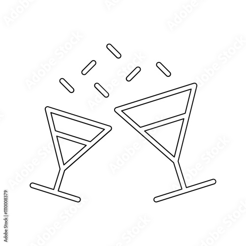 Cheers icon in line style photo