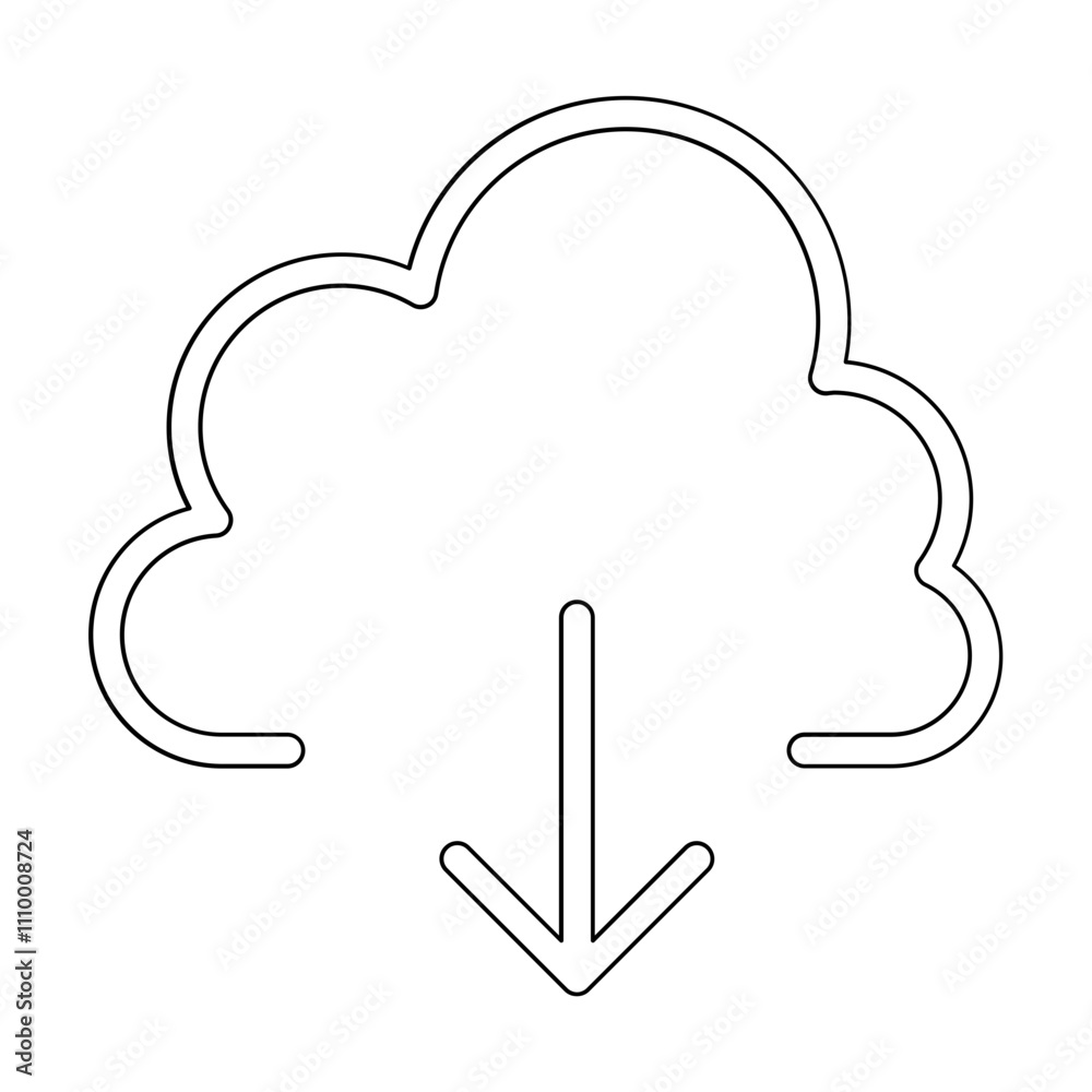 Download data icon in line style Download data icon in line style