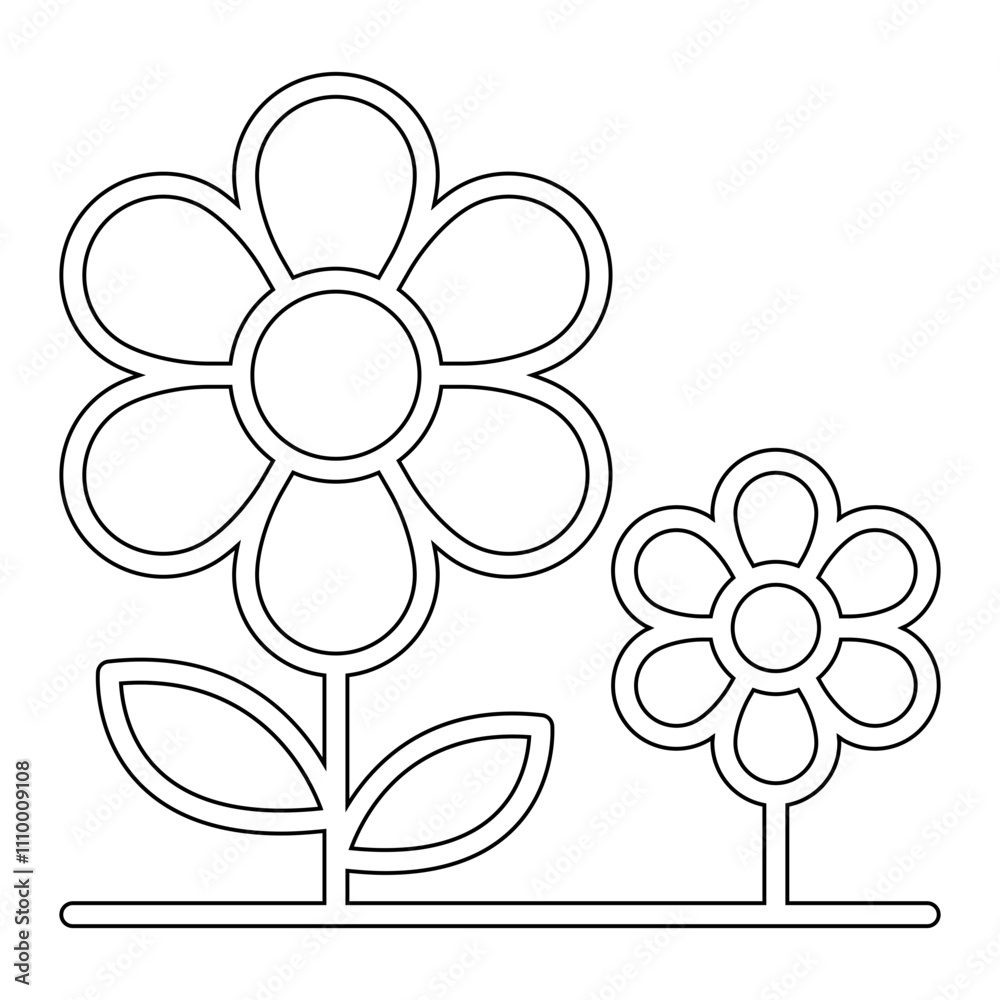 Flower garden icon in line style Flower garden icon in line style