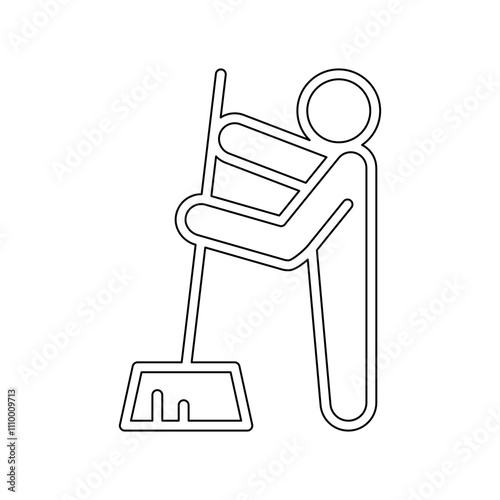 Sweeping icon in line style