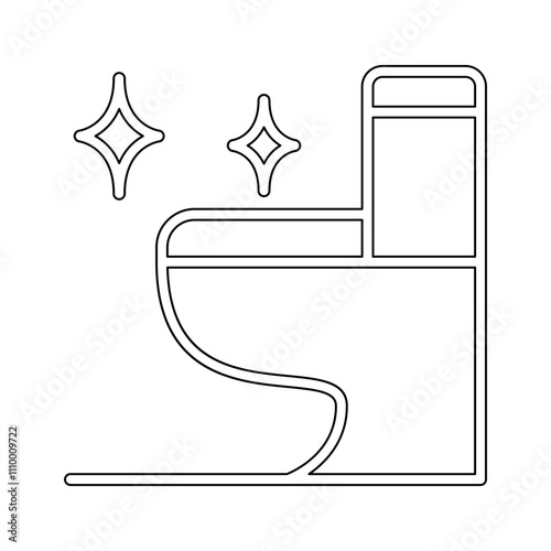 flush toilet icon in line style