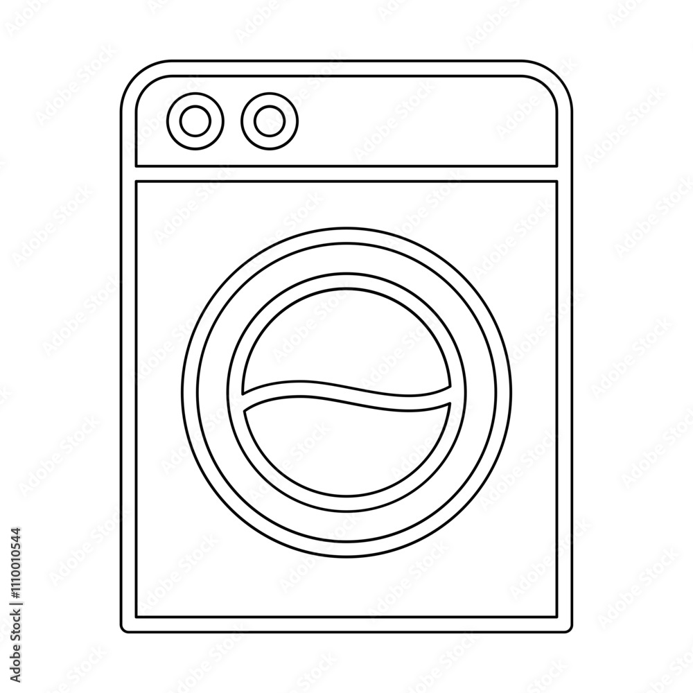 Washing machine icon in line style Washing machine icon in line style