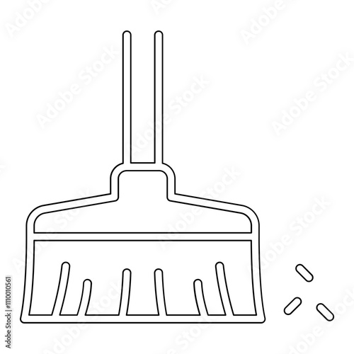 Broom icon in line style