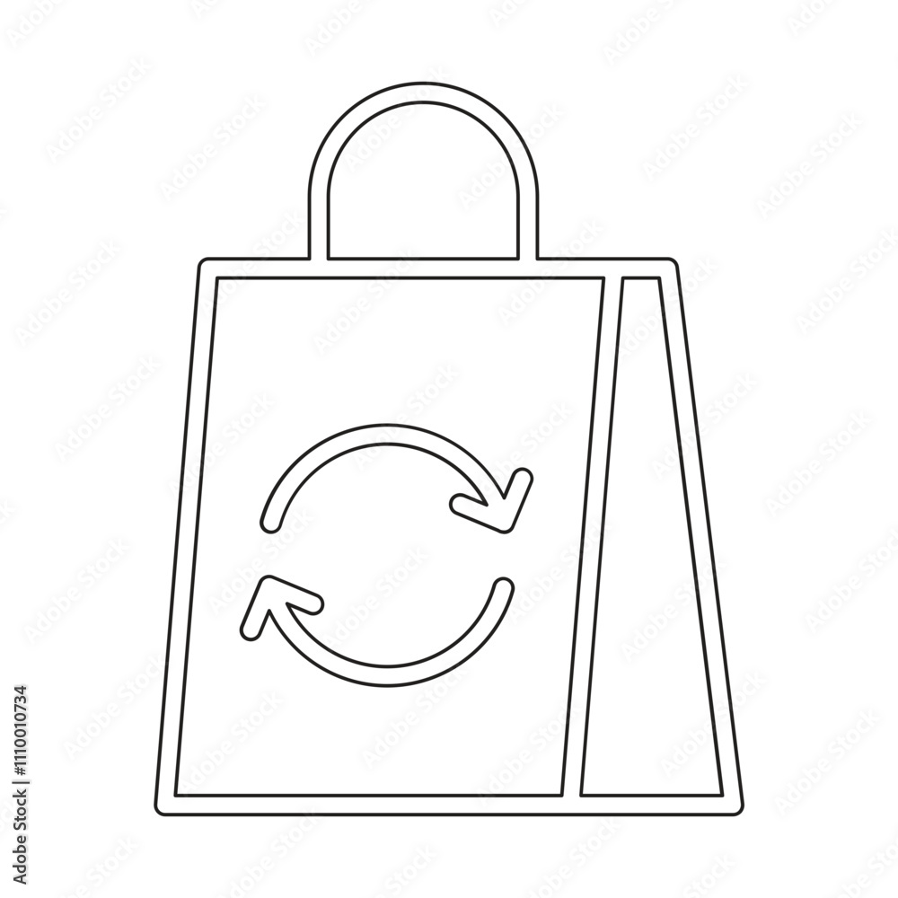 Fototapeta premium Reusable bag icon in line style