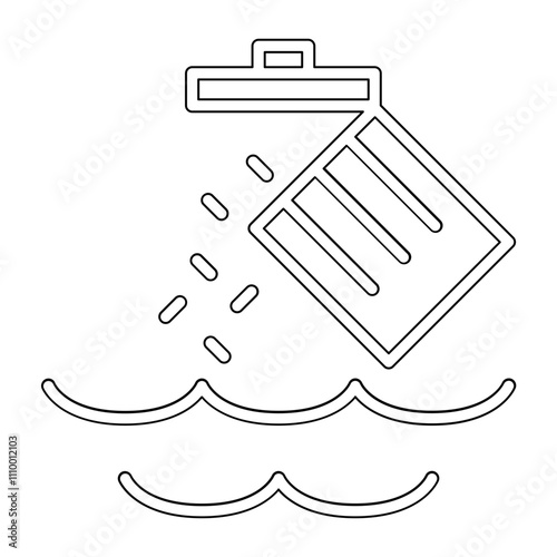 Water pollution icon in line style