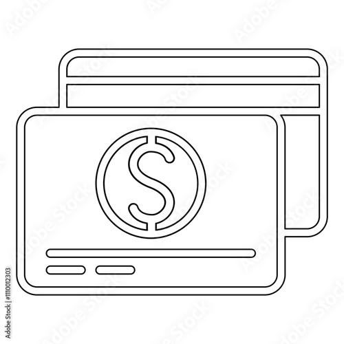 Credit card icon in line style