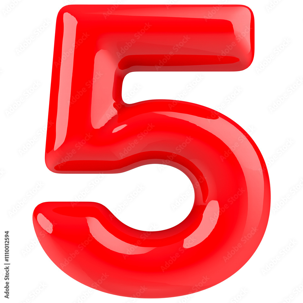 number 5 red 3d render number 5 red 3d render