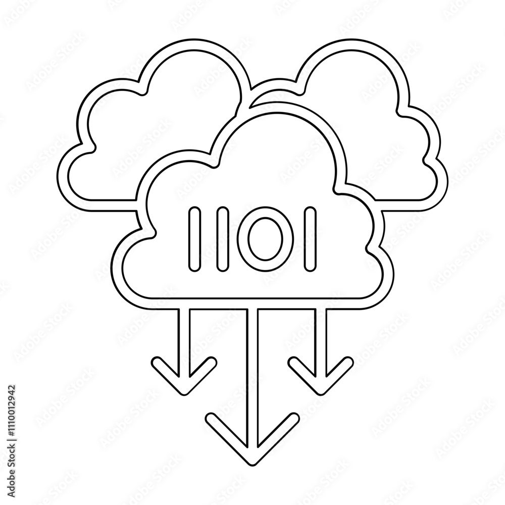 Cloud computing icon in line style Cloud computing icon in line style