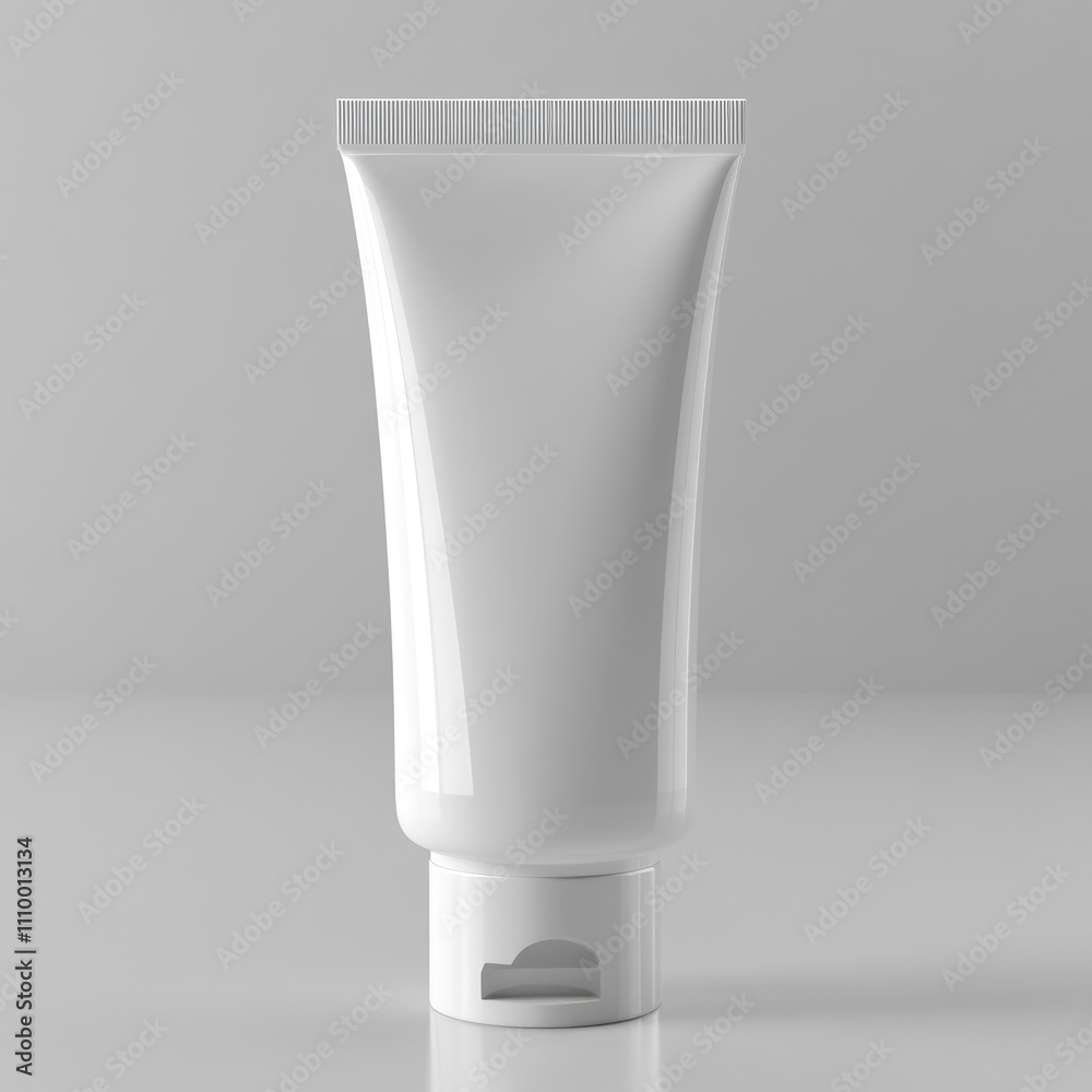 Plain Cosmetic Tube Mockup on White Background