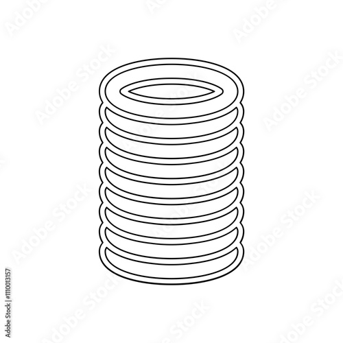 Spring, coil and absorber icon in line style