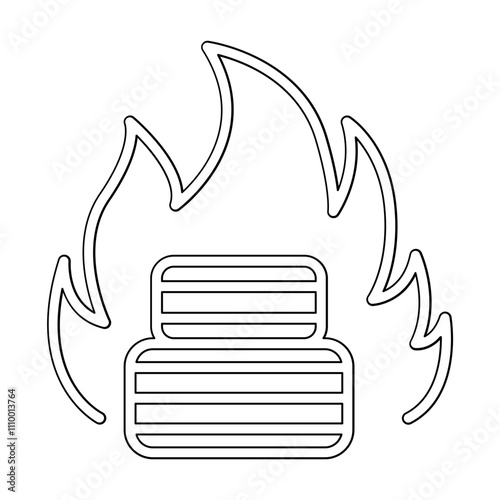 Burning icon in line style