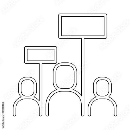 Protest icon in line style