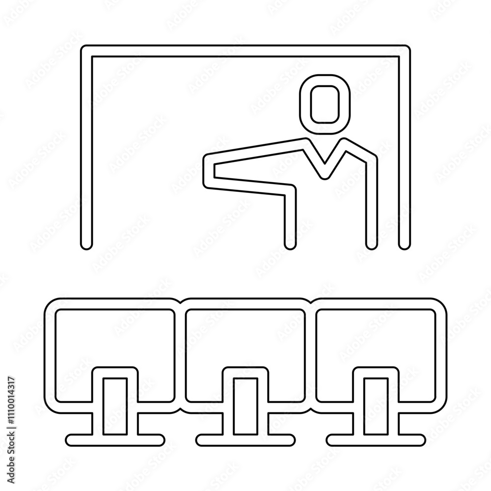 Video conference icon in line style Video conference icon in line style