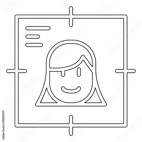 Face scanning icon in line style