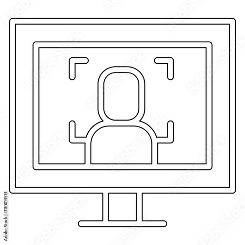Face scanning icon in line style