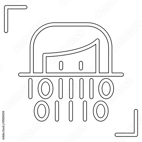Face scanning icon in line style