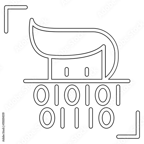 Face scanning icon in line style