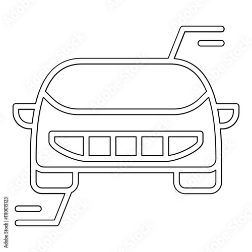 Smart car icon in line style