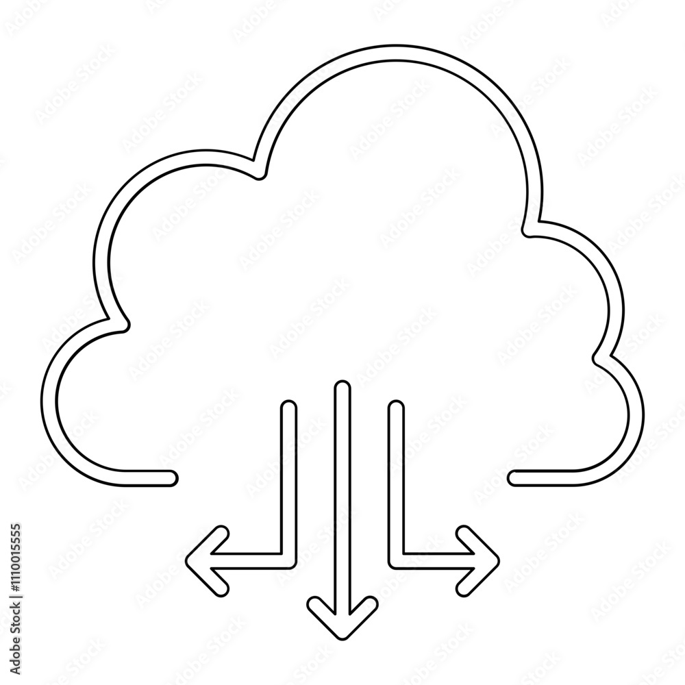 Cloud computing icon in line style Cloud computing icon in line style