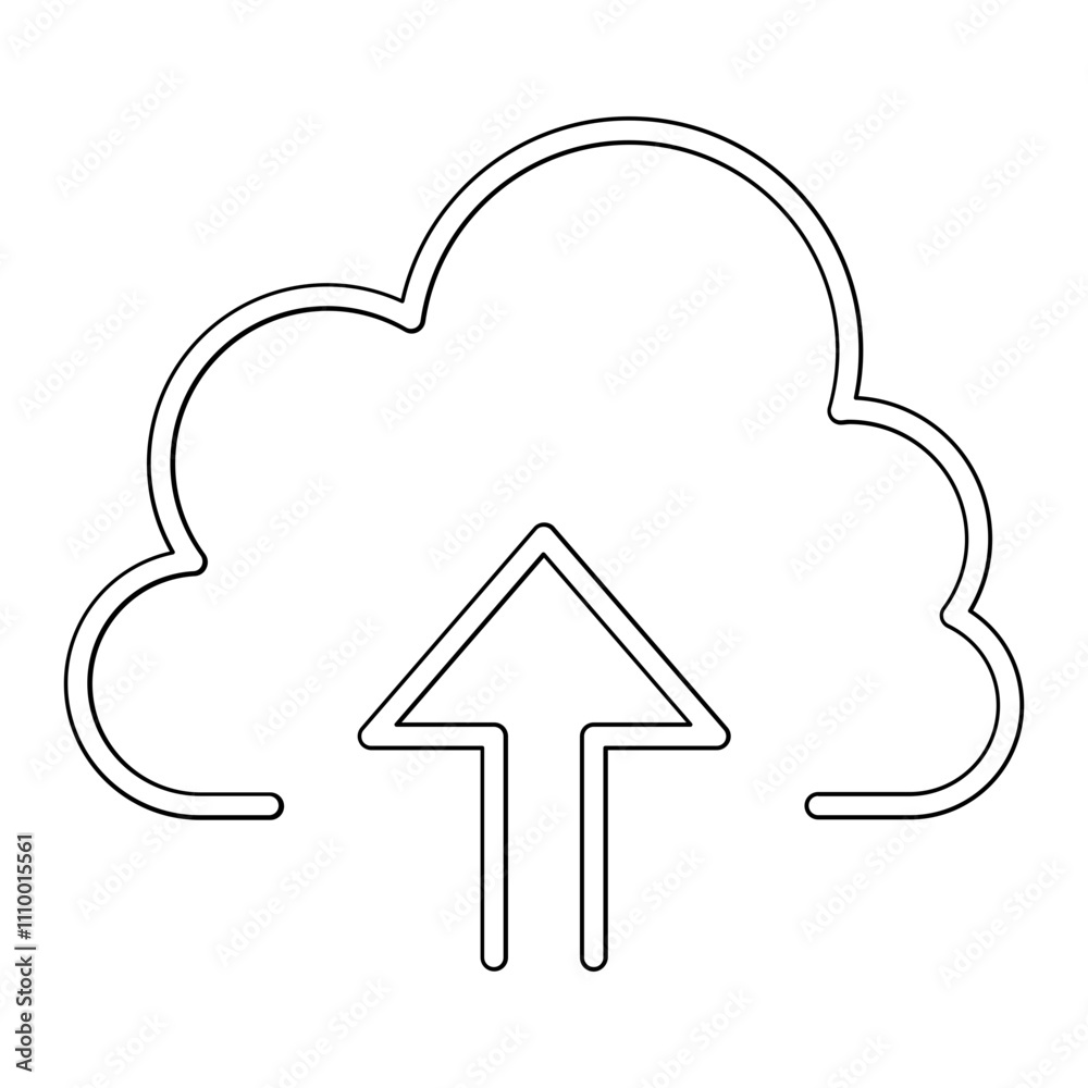 Upload data icon in line style