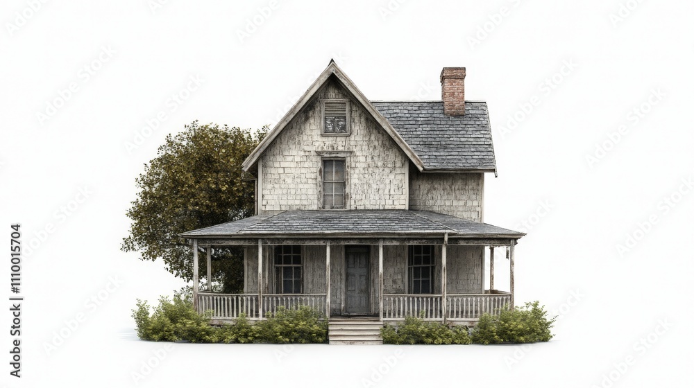 Isolated White House with Front Yard and Relaxed Atmosphere Isolated White House with Front Yard and Relaxed Atmosphere