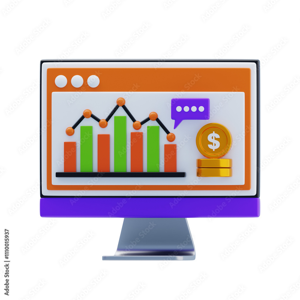 Market Analysis 3D Icon. Stock market analysis 3D Icon Market Analysis 3D Icon. Stock market analysis 3D Icon
