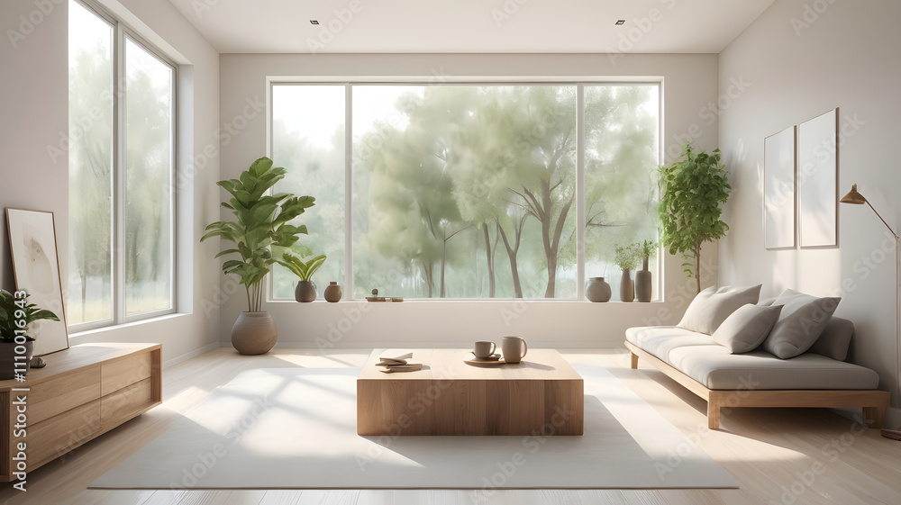 Fototapeta premium minimalist modern living room2