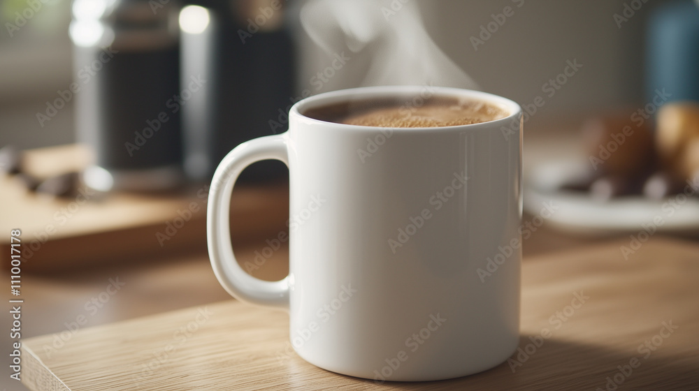 Aromatic Coffee in a White Mug