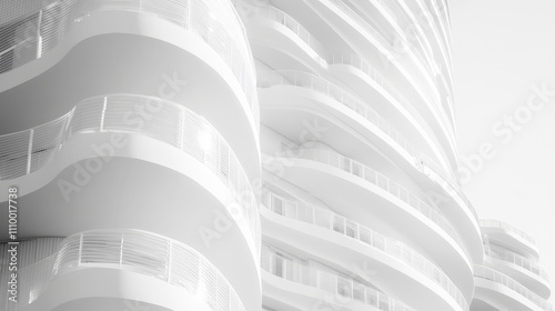 Modern Residential Complex with Soft Shadows and Balconies