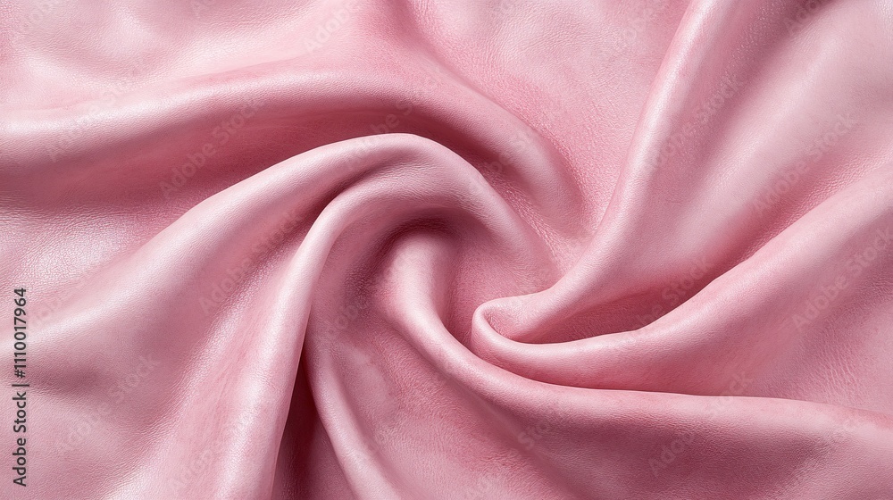 Fototapeta premium 5.Detailed view of pink leather texture, with visible grain and slight creasing across the surface. The material has a soft, matte finish with a delicate natural pattern, creating a sophisticated,