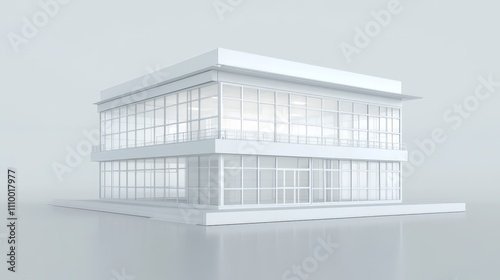 Modern White Building with Bright Exterior Lighting