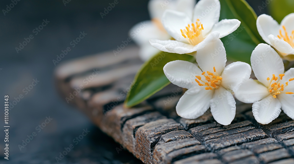 Fototapeta premium Neroli Essential Oil with Flowers