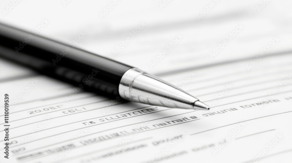 Application Form and Pen on a Clean Background Application Form and Pen on a Clean Background
