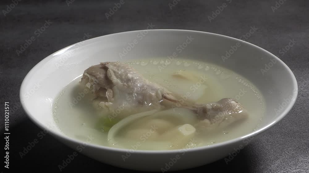 Korean chicken soup. chicken soup with garlic.
Korean chicken soup. chicken soup with garlic.