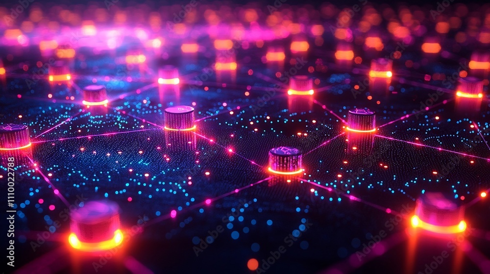 Glowing Network of Successful Marketing Channels Symbolizing Multi Faceted Approach to Business Growth Glowing Network of Successful Marketing Channels Symbolizing Multi Faceted Approach to Business Growth