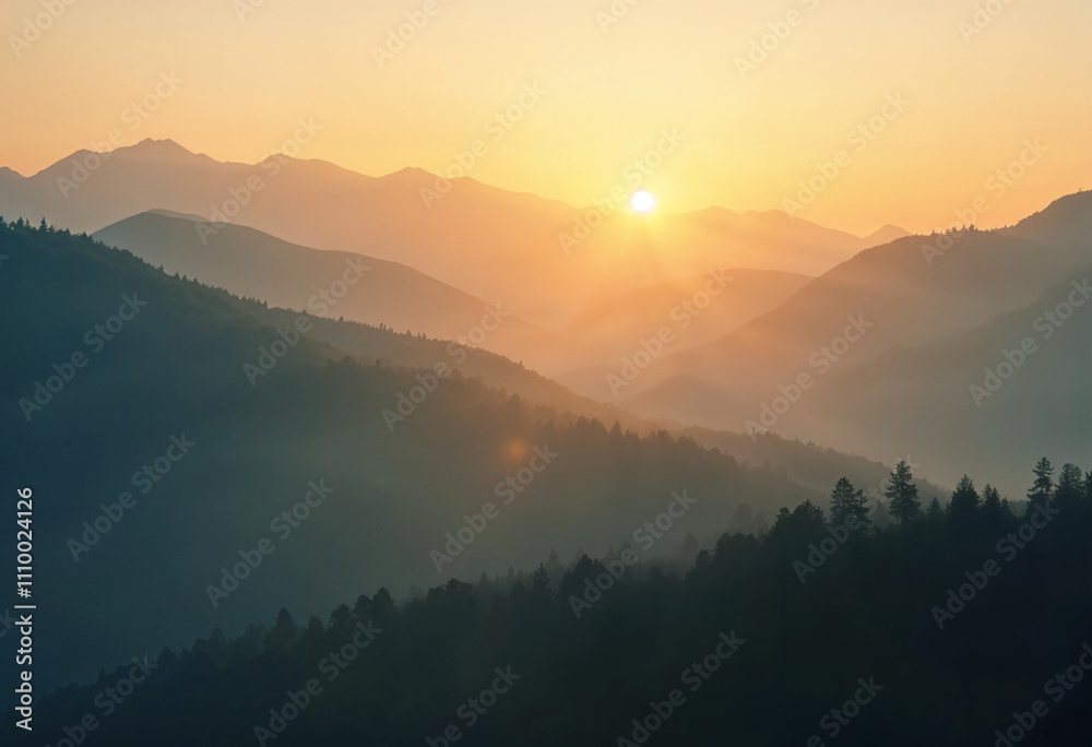 Obraz premium Fog and mountains in the morning high angle form drone