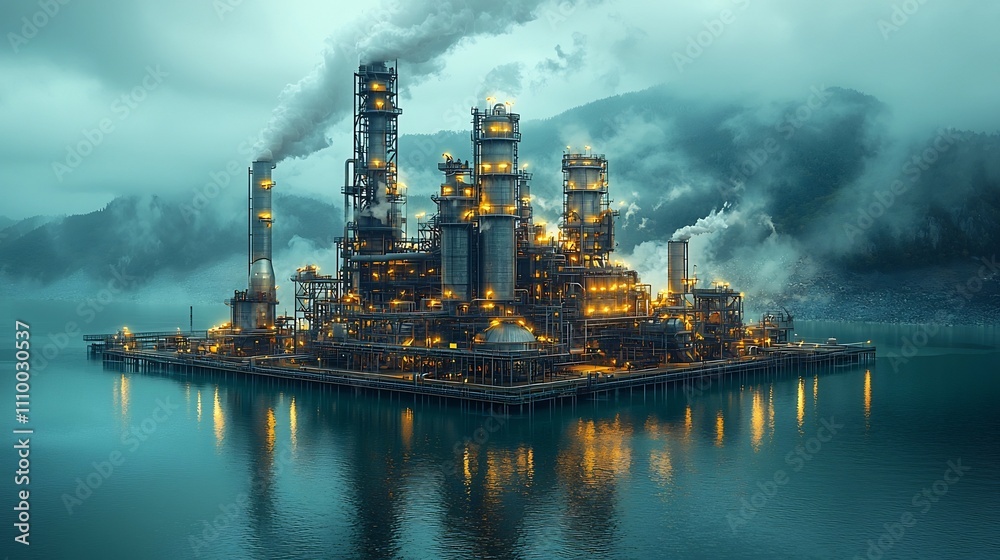 Fototapeta premium Futuristic Corporate Headquarters Shaped Like a Giant Industrial Gear