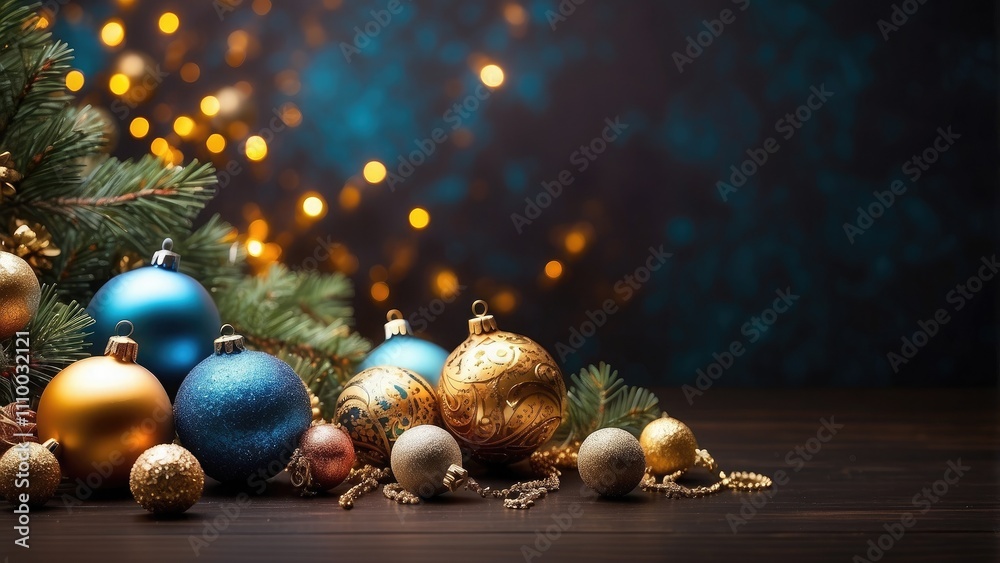 Fototapeta premium Christmas or New Year's Eve artwork; festive backdro
