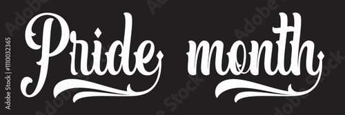 Pride month calligraphy hand lettering. Celebrating Pride Month Web Banner Design Template . Vector illustration. EPS 10