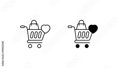 Favourite Shopping icon design with white background stock illustration