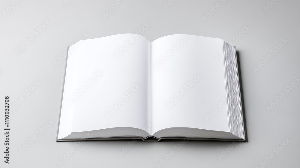 Realistic Open Book Mockup with Clean White Page Realistic Open Book Mockup with Clean White Page