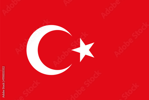 turkey national simple flag, turkish state flag vector illustration